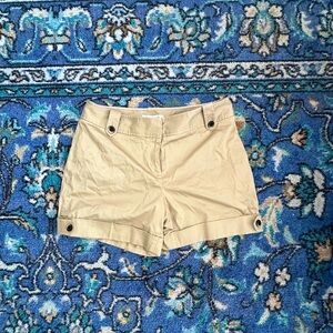 WHBM khaki shorts with button detail NWT